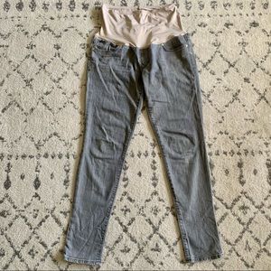 Gap 1969 maternity skinny jeans, light grey